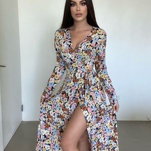 Floral wrap dress